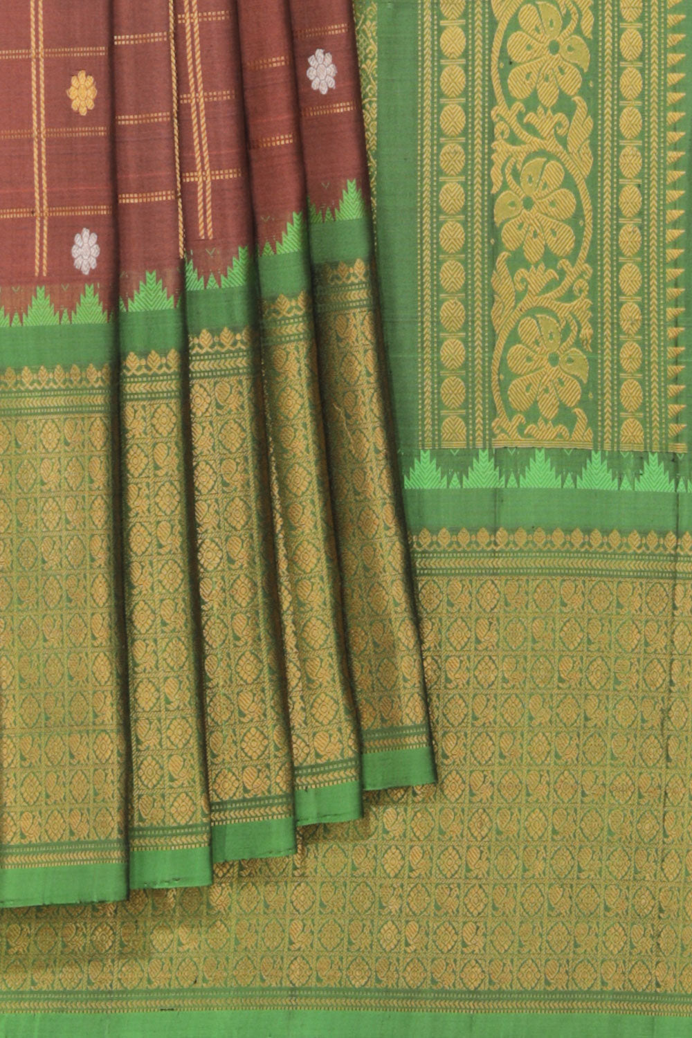 Gadwal Brown Saree
