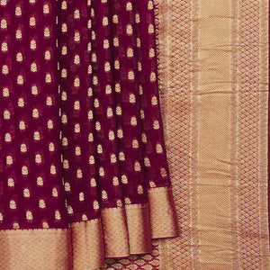 Georgette Plum Pink Saree
