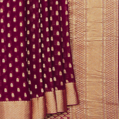 Georgette Plum Pink Saree