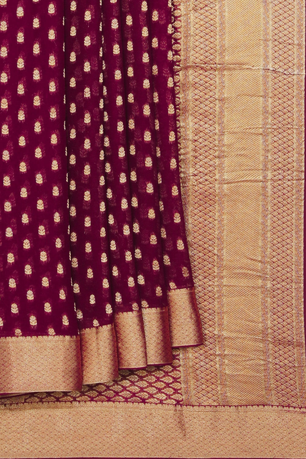 Georgette Plum Pink Saree