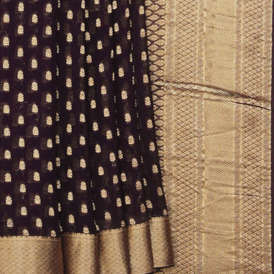 Georgette Plum Violet Saree