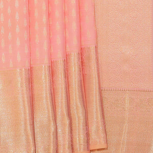 Kanchipattu Brocade Coral-Peach Saree