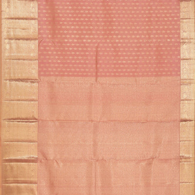 Kanchipattu Brocade Coral-Peach Saree