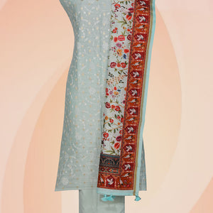 Cotton Silk Unstitched Suit With Dupatta (3 Pcs Set)