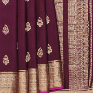Crepe Silk Violet Saree