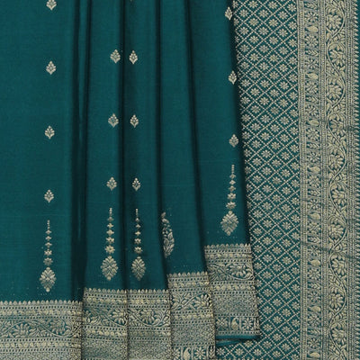 Crepe Silk Teal Green Saree