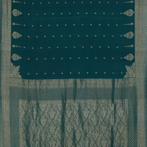 Crepe Silk Teal Green Saree