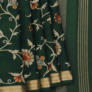 Crepe Silk Green Saree