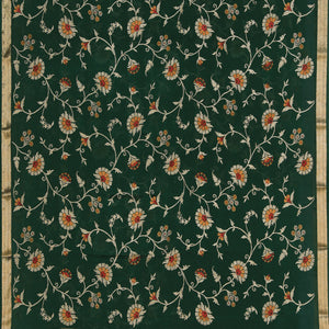 Crepe Silk Green Saree