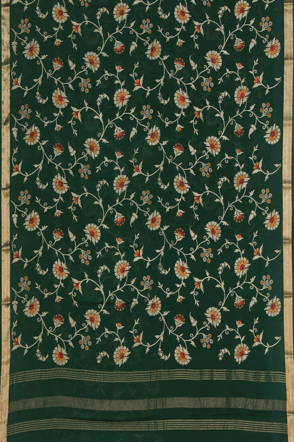 Crepe Silk Green Saree