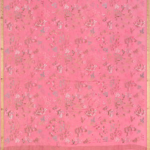 Crepe Silk Coral Pink Saree