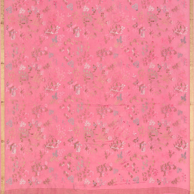 Crepe Silk Coral Pink Saree