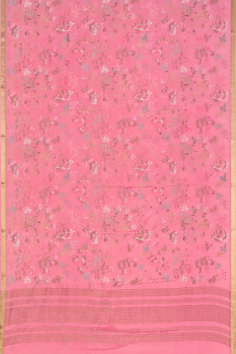 Crepe Silk Coral Pink Saree