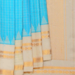 Gadwal Silk Sea Blue Saree