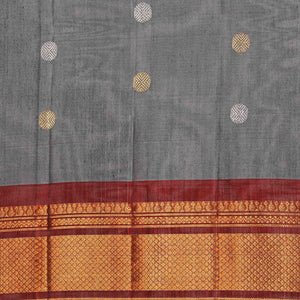Gadwal Cotton Silk Grey Saree