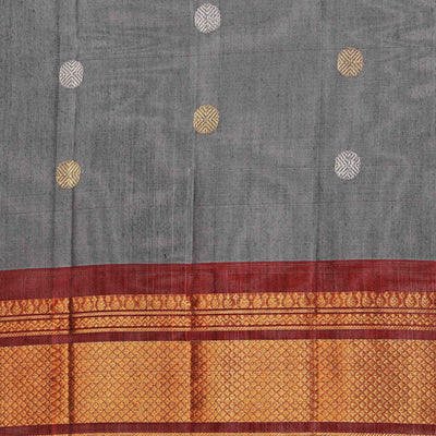 Gadwal Cotton Silk Grey Saree