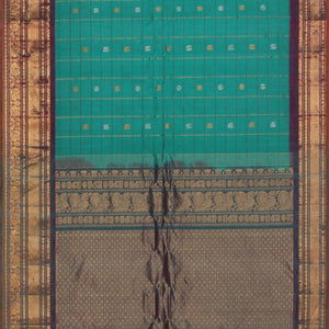 Gadwal Cotton Silk Sea-Green Saree