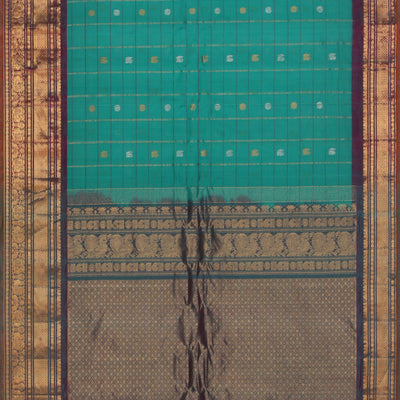 Gadwal Cotton Silk Sea-Green Saree