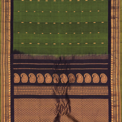 Gadwal Cotton Silk Green Saree