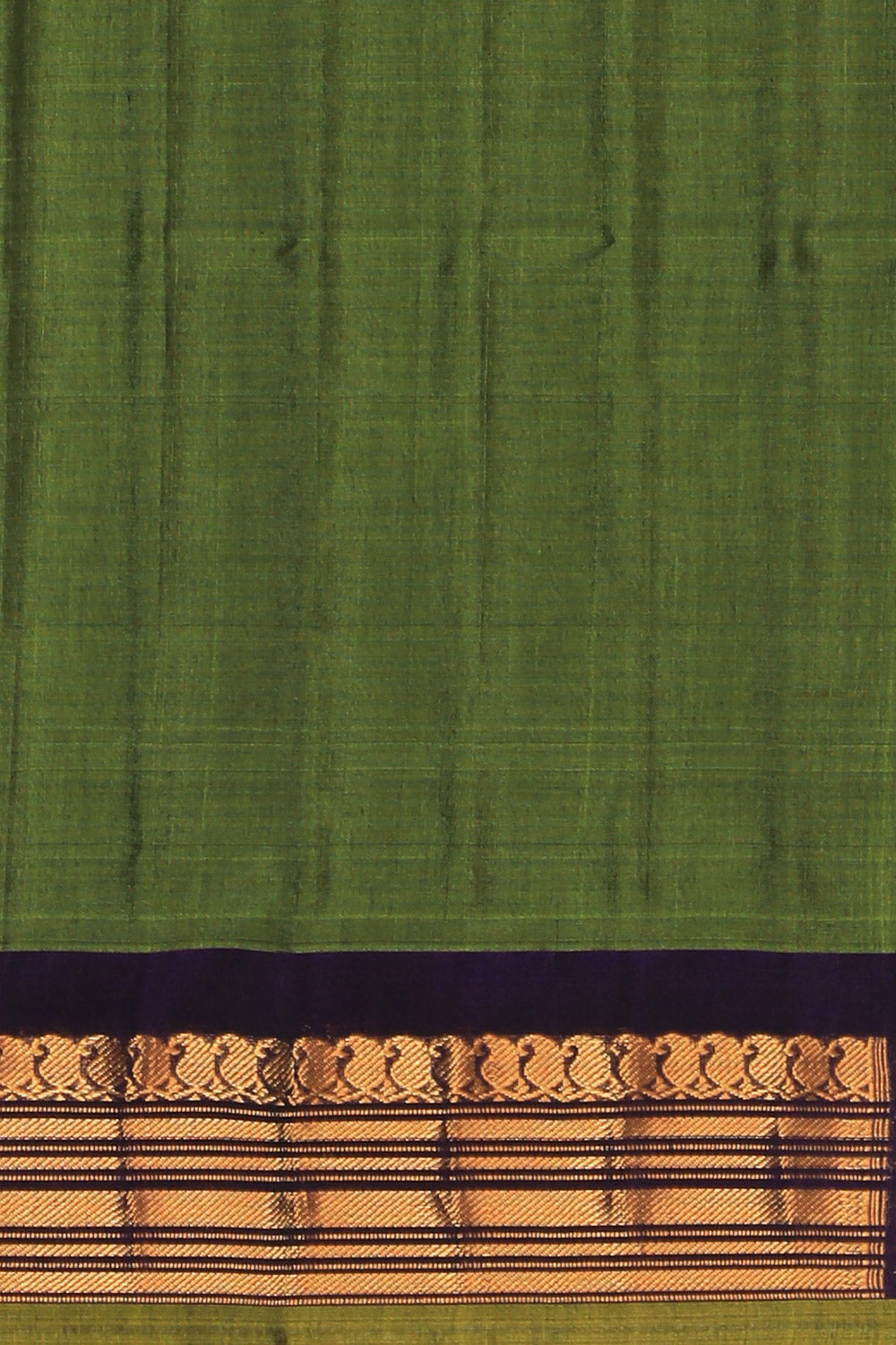 Gadwal Cotton Silk Green Saree