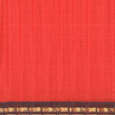 Gadwal Cotton Silk Coral Pink Saree