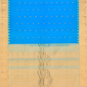 Gadwal Cotton Silk Blue Saree