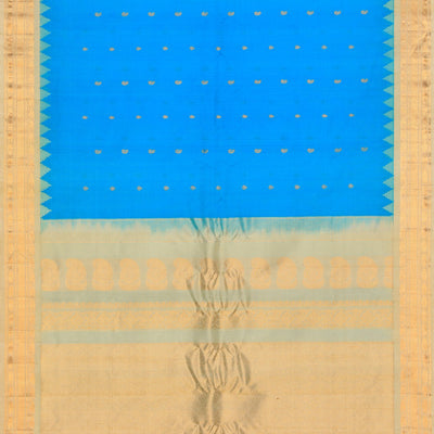 Gadwal Cotton Silk Blue Saree