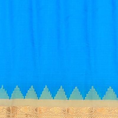 Gadwal Cotton Silk Blue Saree