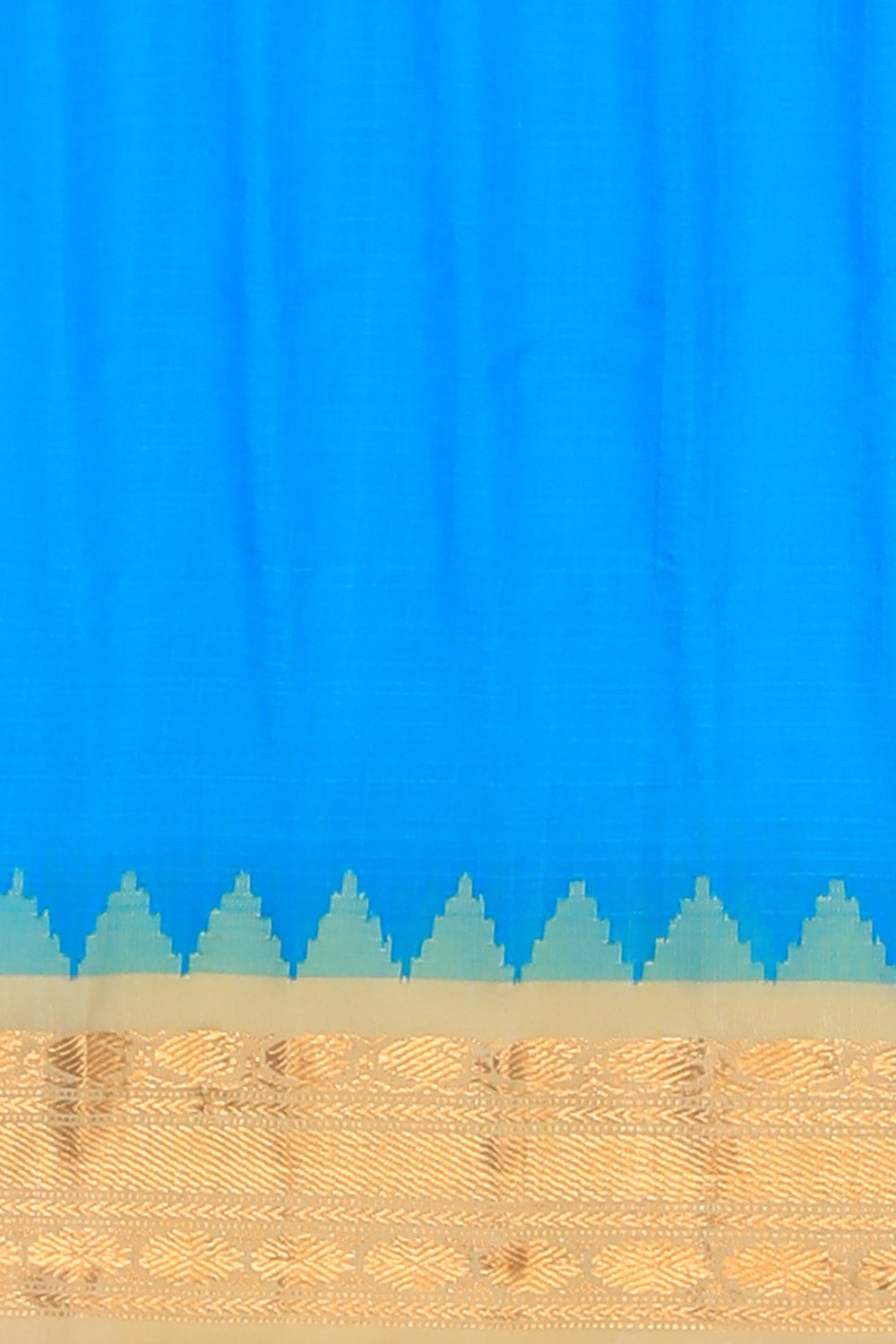 Gadwal Cotton Silk Blue Saree
