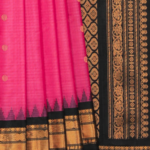 Gadwal Cotton Silk Lotus Pink Saree