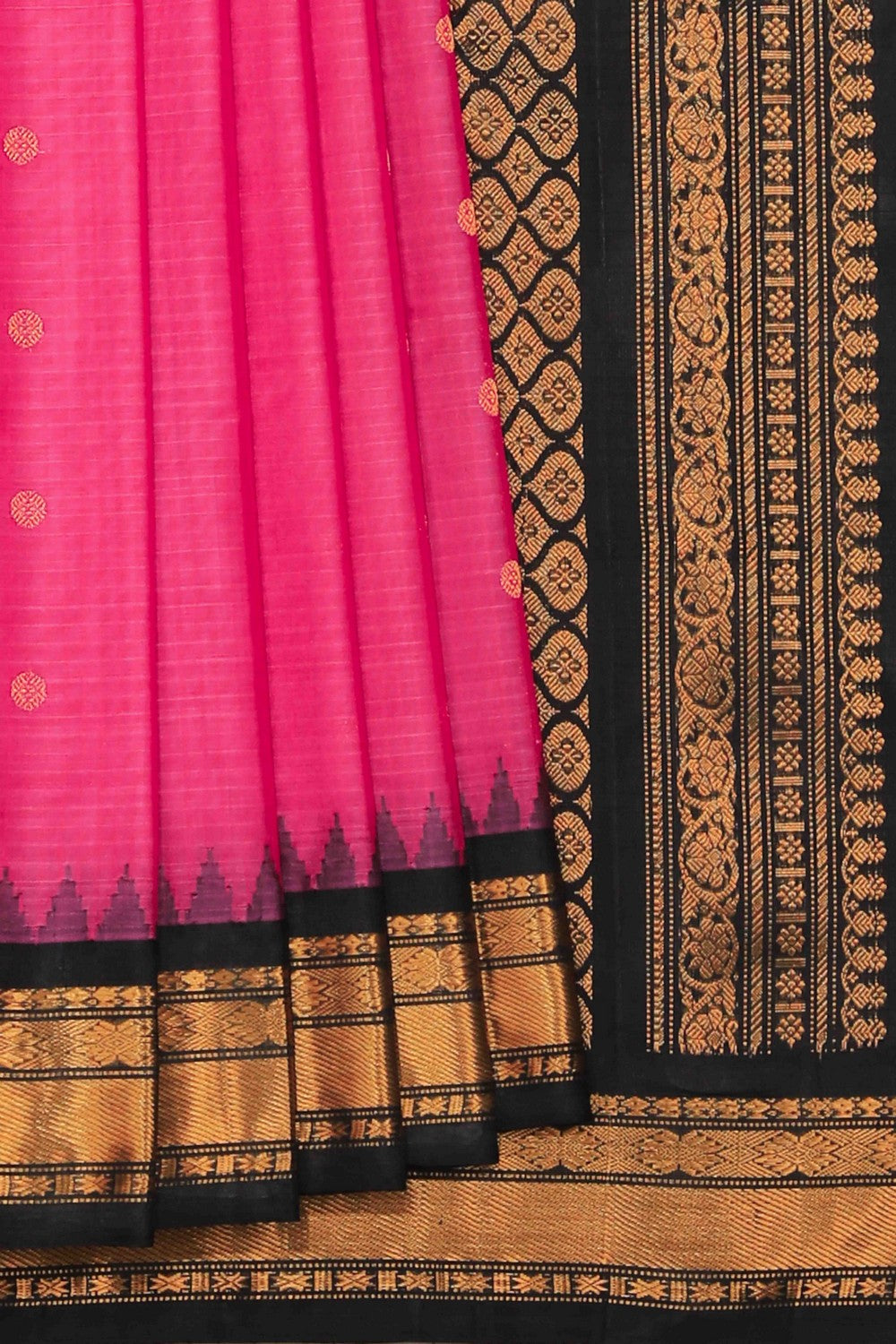 Gadwal Cotton Silk Lotus Pink Saree