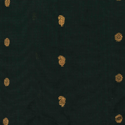 Gadwal Cotton Silk Bottle Green Saree