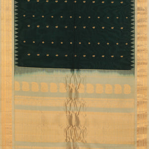 Gadwal Cotton Silk Bottle Green Saree