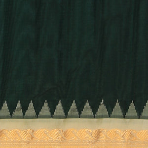 Gadwal Cotton Silk Bottle Green Saree