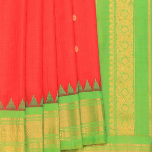 Gadwal Cotton Silk Red Saree