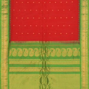 Gadwal Cotton Silk Red Saree