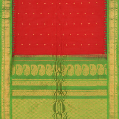 Gadwal Cotton Silk Red Saree