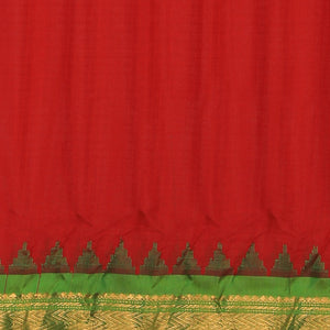Gadwal Cotton Silk Red Saree