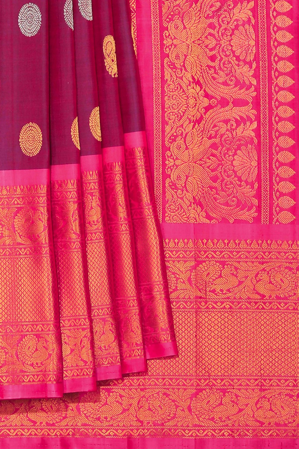 Gadwal Silk Violet Saree