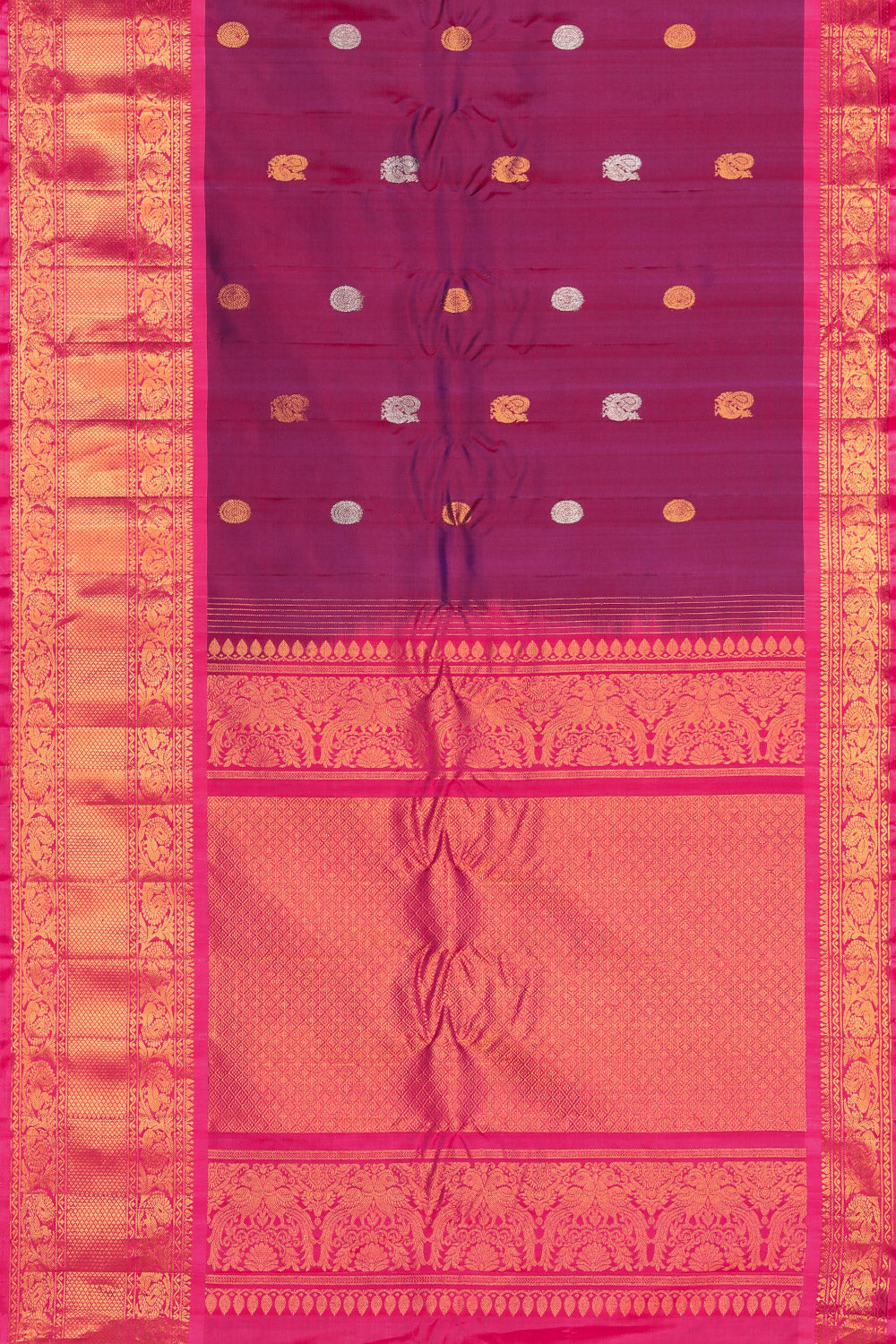 Gadwal Silk Violet Saree