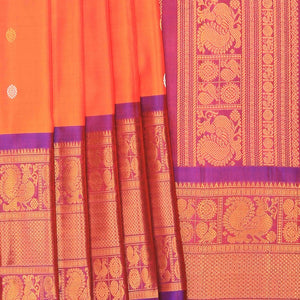Gadwal Silk Orange Saree