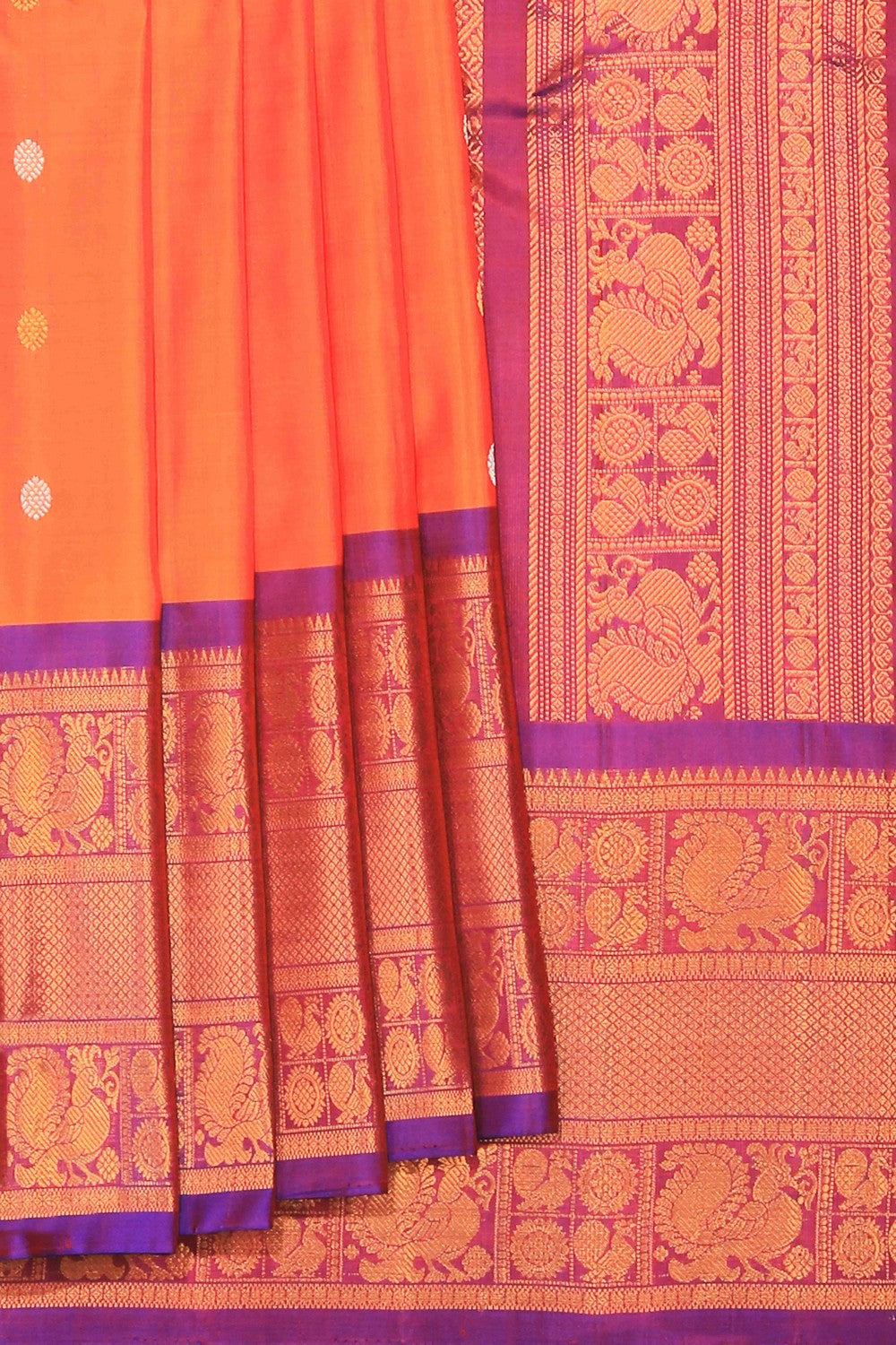 Gadwal Silk Orange Saree