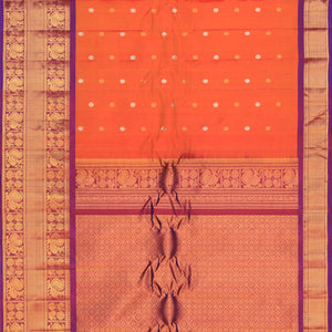 Gadwal Silk Orange Saree