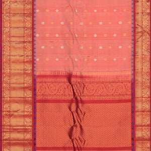 Gadwal Silk Coral Pink Saree