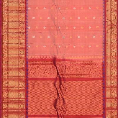 Gadwal Silk Coral Pink Saree