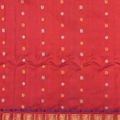 Gadwal Silk Coral Pink Saree