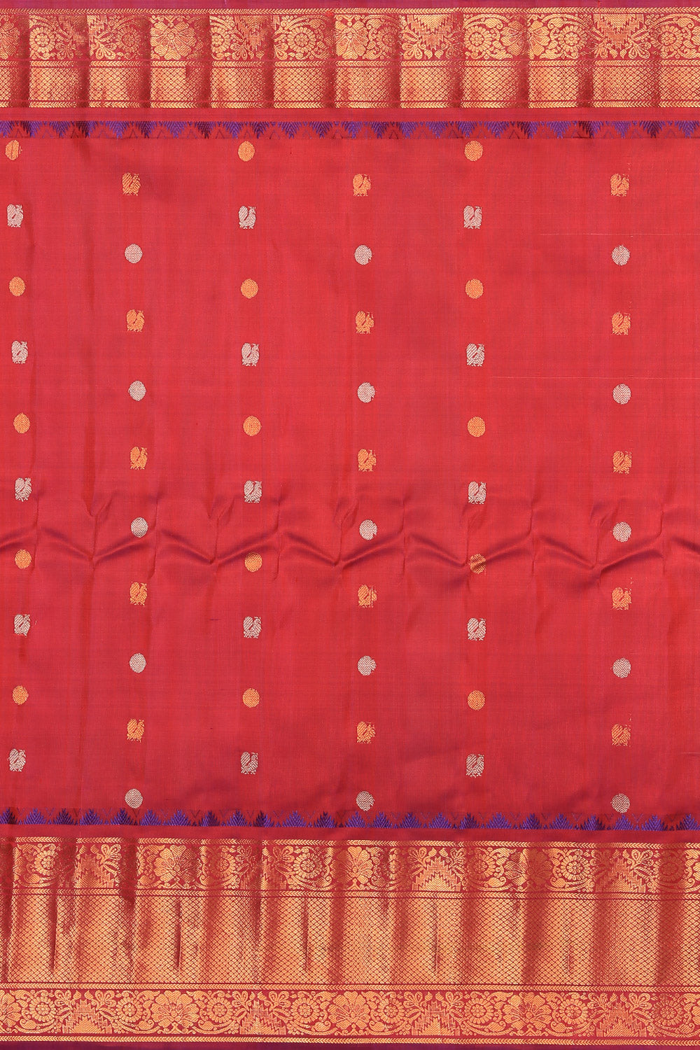 Gadwal Silk Coral Pink Saree