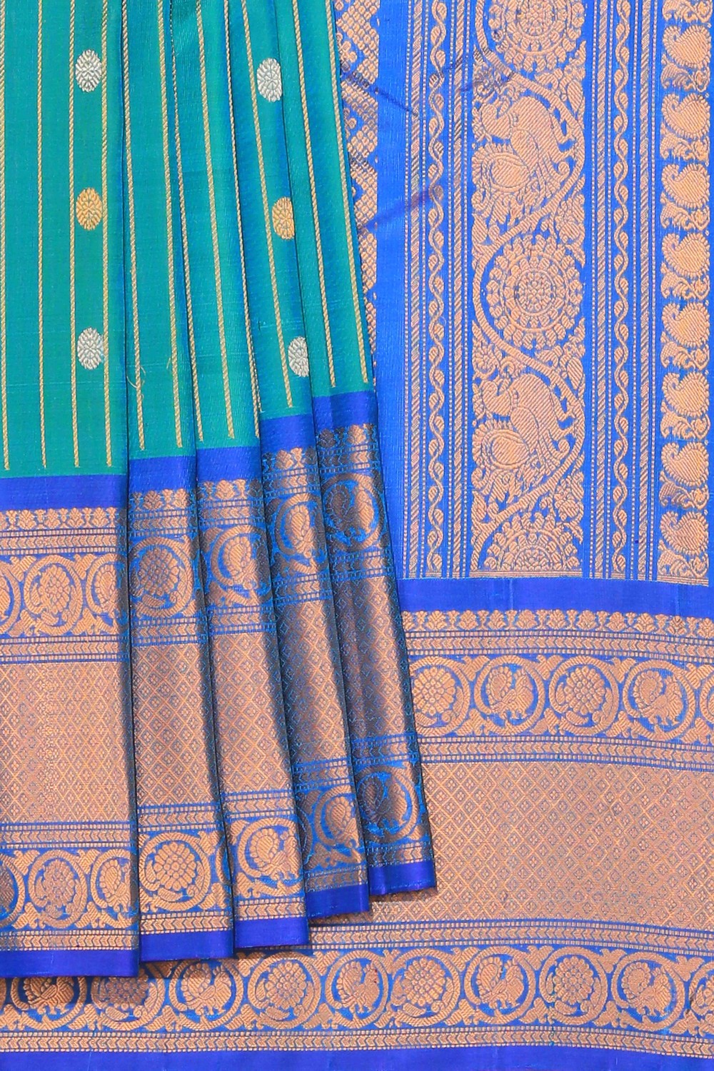 Gadwal Silk Emerald Green Saree