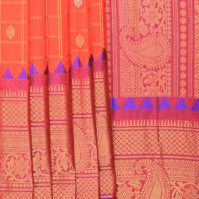 Gadwal Silk Orange Saree