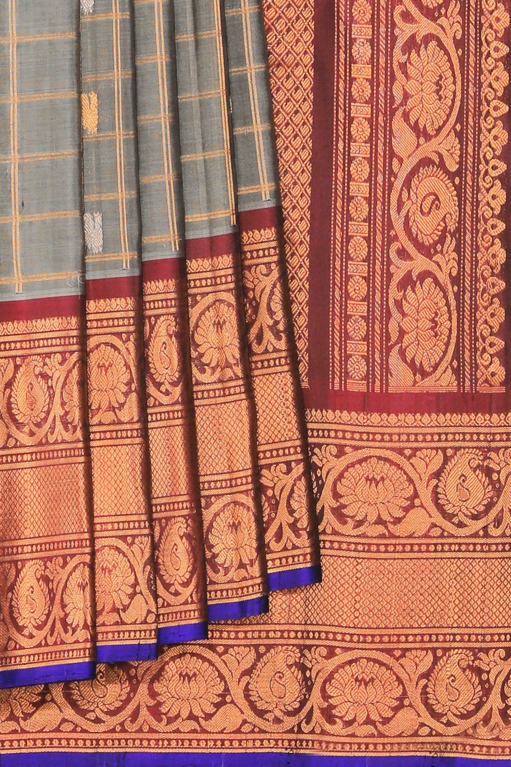 Gadwal Silk Grey Saree